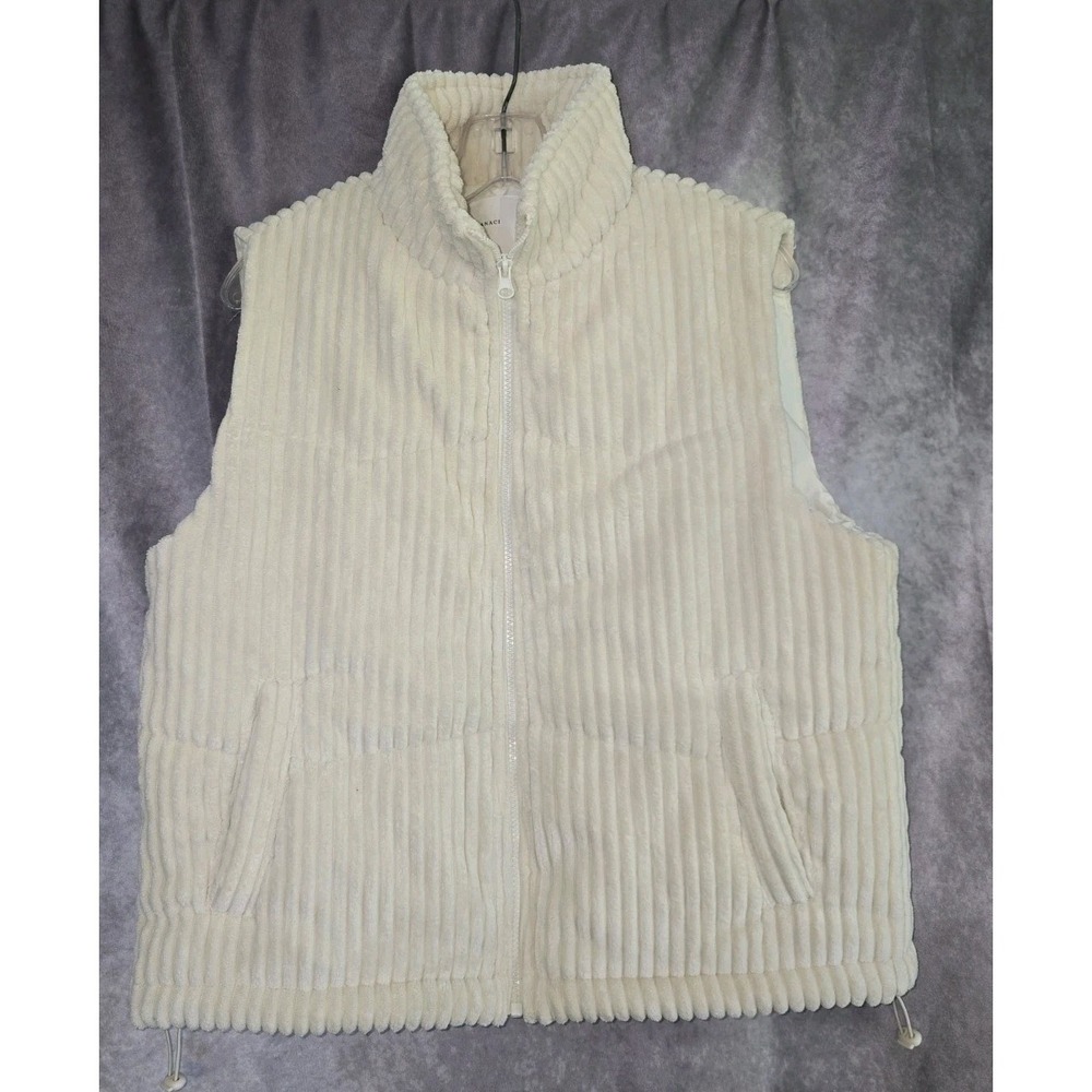 Panache Apparel Cream Corduroy Vest Size L